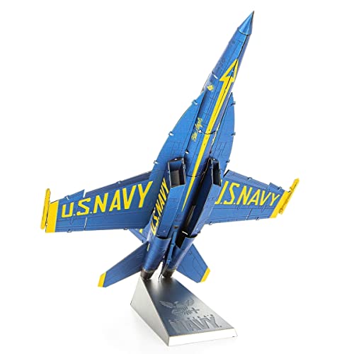 Metal Earth Fascinations Premium Series Blue Angels F/A-18 Super Hornet 3D Metal Model Kit Bundle with Tweezers