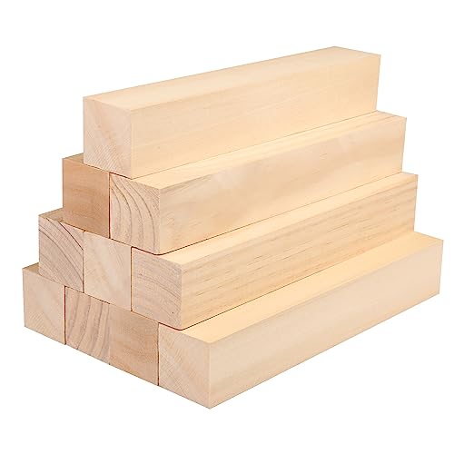 10 Pack Basswood Carving Blocks, 12x2x2 Inches Basswood Blocks for Beginner to Advanced Carvers, Ideal for DIY Projects and Gifts, Soft and Smooth, Easy Whittling and Carving,by GNIEMCKIN - size: 10 Pack 12x2x2 Inches