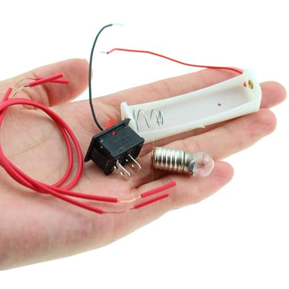 Circuit Experiment Small Light Bulb Kit Electricity Learning Kit Battery Box Lamp Holder Switch 1.5v Light Bulb Physics Assembly Science Equipment Closed Circuit Experiment Kit - size: Small