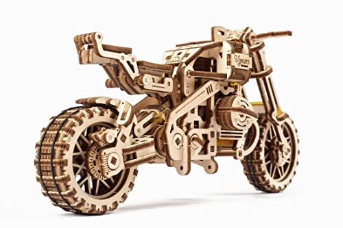 UGEARS Bundle Motorcycle with Sidecar and Dragster Car Model Kit - Top Fuel Dragster Model Kits 3D Puzzle with Powerful Spring Motor - Drag Racing Model Car Kits 3D Puzzles for Self-Assembly