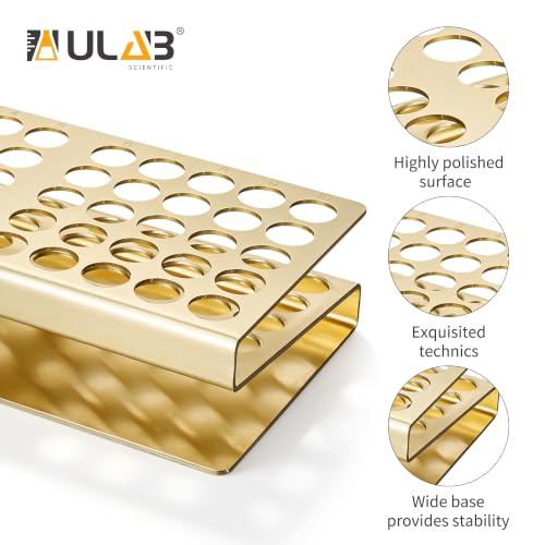 ULAB Tube Rack, Aluminum Material, 50holes(5×10), Suitable for Tubes of Dia.≤17mm,Yellow Color,UTR1019 - color: 50holes Aluminum