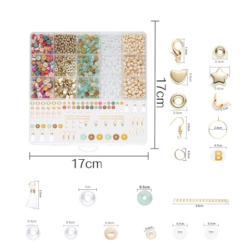 Xylise DIY Bracelet Making Kit for Girls - Jewelry Making Beads, Friendship Bracelet Kit with Letter,Beads for Jewelry Making, Bracelet kit Bead Bracelet Making kit Arts and Crafts Handmade Gift Set - color: CZ007-Amazon colours