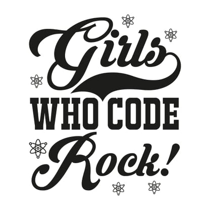 SEC Apparel Science Iron On Patches Decals Transfers Applique Letters for t Shirts Fabric Clothing | (Girls-who-Code-Rock) - style: Girls-who-code-rock