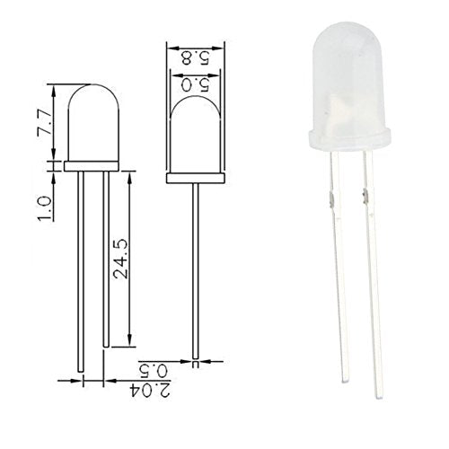 100pcs 5mm LEDs Yellow LED Emitting Diodes - color: I)yellow(100pcs)
