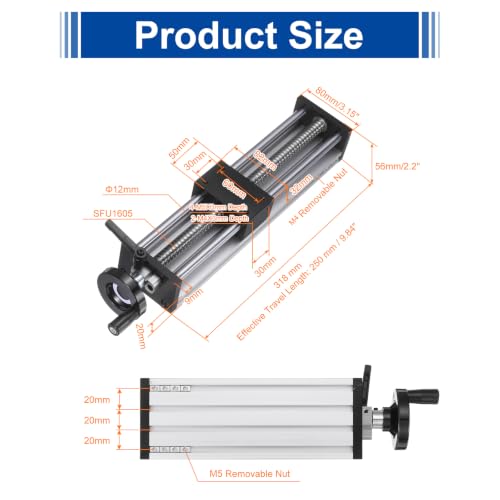 uxcell 250mm Effective Stroke Length Manual Sliding Table - size: 250mm