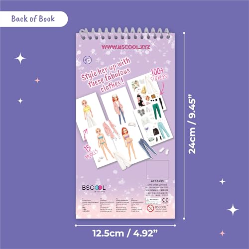 BSCOOL Sticker Book Paper Dolls for Girls Fashion Design Activity - color: Sticker Dress Up Fashion