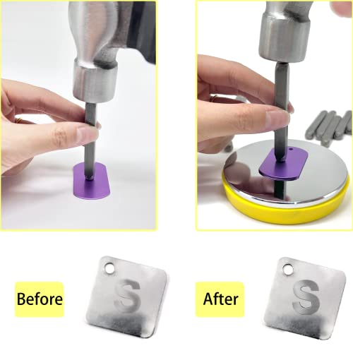 Steel Bench Block and Metal Stamping Hammer Kit, No-Rebound Metal Bench Block, Jewelry Stamping Hammer, Jewelry Metal Stamping Tools for Jewelry Making & Metal Stamping - color: Yellow, Round