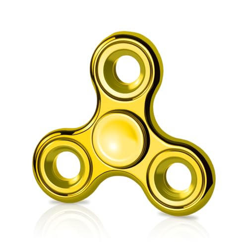 Fidget Toys Adults,Electroplated Metal Fidget Spinner Stress Reducer,High Speed 3-5 Min Quite Spins,Fidgets for Adults & Teens & Kids Age 6+(Golden) - color: Golden