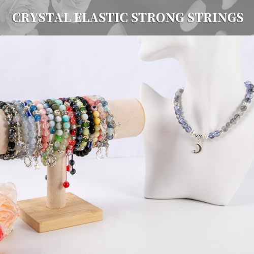 Tunmiok Glass Beads for Bracelets Making Kit, Jewelry Making Supplies with Charms, Crystal String, Spacer Beads, DIY Bracelet Necklace Craft Kit for Adults (Black) - color: Black