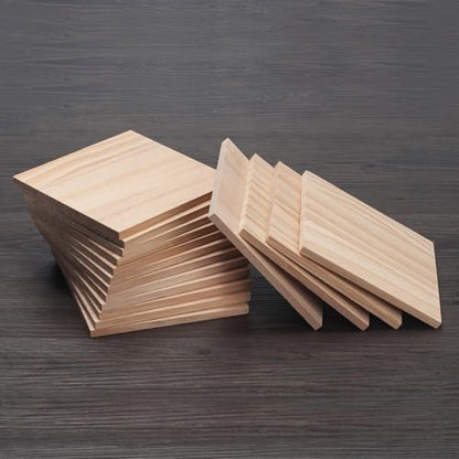 Wooden Blocks for Crafts,1/4″ Thick 5″ X 5″ Wood Squares for Crafting, Blank Wooden Boards Unfinished Wood Blocks Pieces Planks, Paintings, DIY Plaques & Signs, Woodworking, Architectural Models - size: 5″x5″x1/4″ - 16PCS