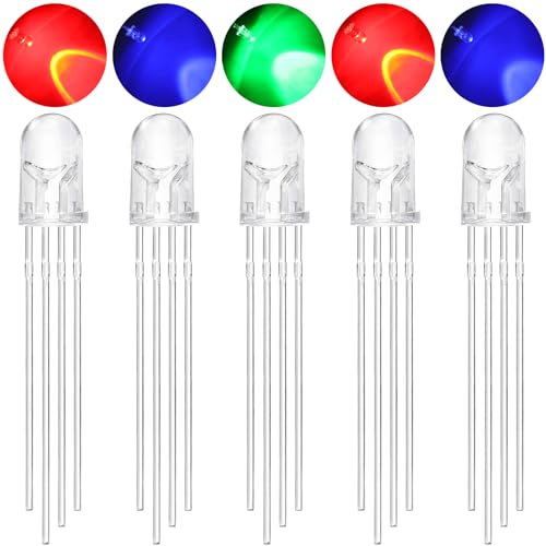 EBOOT 100 Pcs Clear Light Emitting Diodes Bulbs LED Lamp,5mm,Multicolor 02 - color: Rgb Multicolor Common Anode