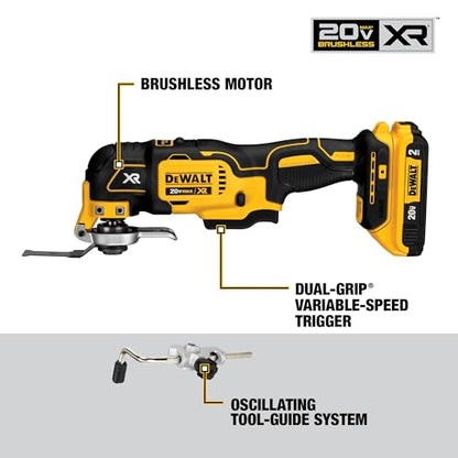 DEWALT 20V MAX Power Tools, 9 Cordless Tool Combo, Impact and Drill Driver, Oscillating Tool, Grinder,Circular and Reciprocating Saw,Right Angle Drill,Speaker,LED Light, 2 Batteries,Charger (DCK940D2) - style: Standard / (2 batts)