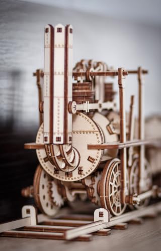 EWA Eco-Wood-Art Locomotion #1 3D Wooden Puzzle, Mechanical Model Kit, 325 Pieces, 15.75 Inches, Wood