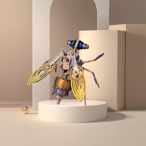 3D Metal Puzzles for Adults Teens-160+Pcs-Mechanical Fruit FIy Bee Insect Models-3 Hours to Build-Ideal for Birthday Gifts and Decorations(Mechanical Fruit Fly) - style: Mechanical Fruit Fly