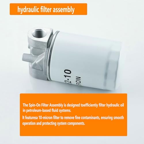 Hydraulic Oil Filter Assembly,10 Micron,3/4" NPT, 20 GPM,200 PSI
