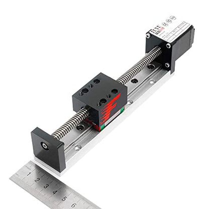 FUYU FSK30 Mini Linear Rail Small Slide Guide CNC Screw Lead Motion Table Motorized Nema 14 Stepper Motor[250mm Stroke Work Size] - size: 250mm