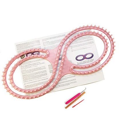 WAYION 55" Afphgan Serenity Loom Knitting Board Weave Loom Kit with Step by Step Instructions Great for The Experienced Loom Knitter(Blue/Pink) (Pink) - color: Pink