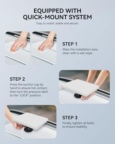 Starlink Mini Magnetic Car Roof Mount - 12 Strong Magnets, 80lbs Super Pull Force, Anti-Scratch Rubber Coated Mounting Kit for Car, RV, Vans, Truck, Boat - style: 360 Magnetic Swivel Mount