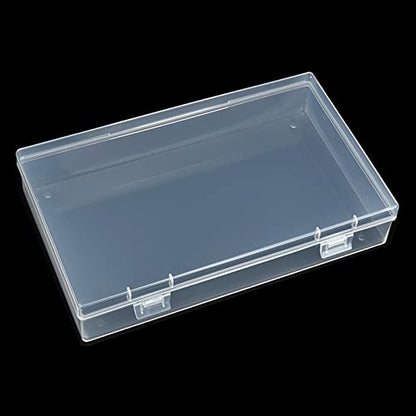 4 Pack Rectangular Clear Plastic Storage Containers - size: 7.87 x 4.72 x 1.38 inch
