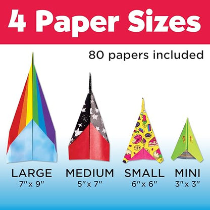 Creativity for Kids Stunt Squadron Fold & Launch Paper Airplanes: Create 80 Paper Airplanes, STEM Science Kit for Kids, Airplane Craft Kit for Kids, Gifts and Toys for Boys (Ages 6+) - style: Large Kit - 80 Airplanes