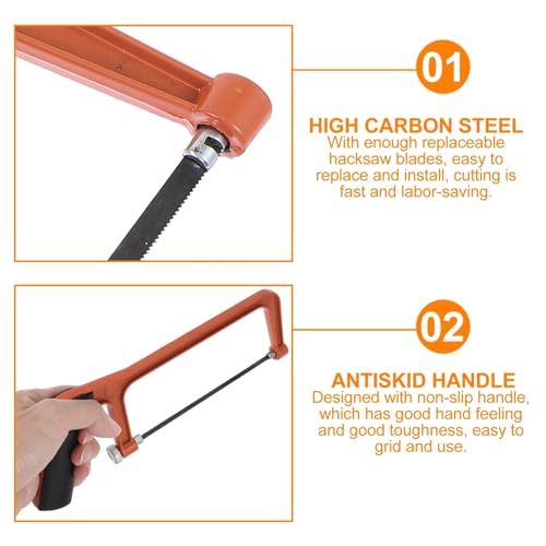 Angoily Mini Hacksaw for Kids Children Handsaw with Non-Slip Handle and 5 Replaceable Blades Compact Manual Saw for Woodworking Garden Pruning Tree Trimming Diy Crafts Furniture Repair