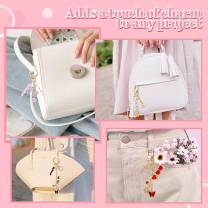 907 Pcs Lipgloss Keychain Making Kit,Bag Charm Kit with Crystal Stone - color: 907 Pcs Keychain