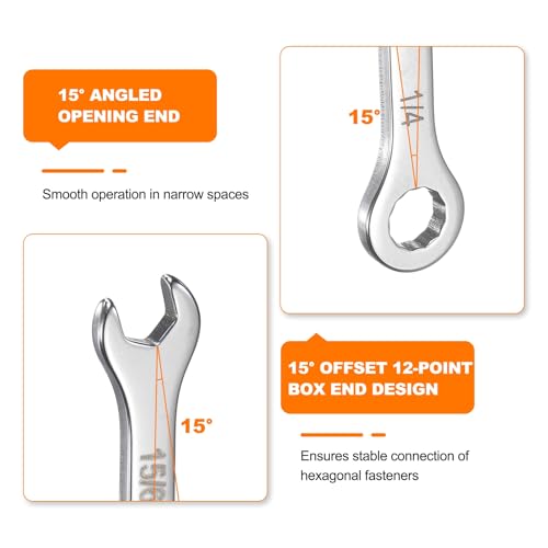 HARFINGTON 1/4" Thin Combination Wrench Stainless Steel Spanner - size: 1/4"