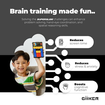GiiKER Super Slide Puzzle Game, 500+ Challenges, STEM Toy for Ages 6+ - color: Grey