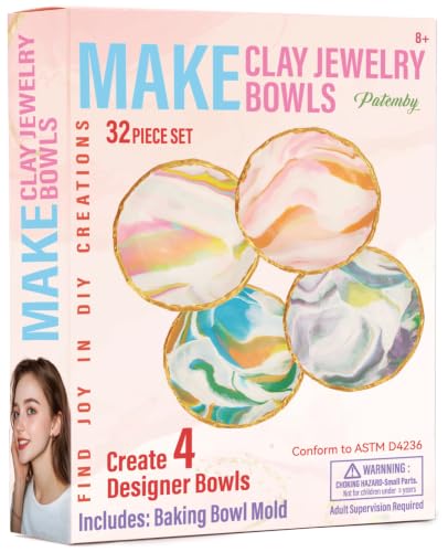 Patemby Make Your Own Clay Jewelry Bowls Arts and Crafts Kit for Teen Girls