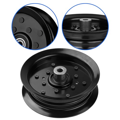 UP2WIN Flat Idler Pulley Bearing Compatible with Craftsman Husq A riens Sears Pou LAN Riding Lawn Mower Tractor with 42" 46" 48" 54” Deck, Replace 197379, 196106, 2 Pack - size: 197379_2pc