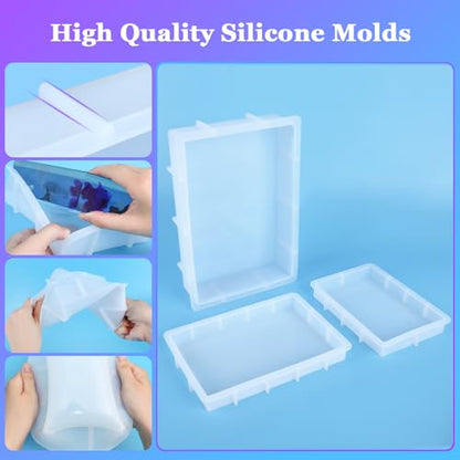 KISREL Large Rectangular Resin Molds, Epoxy Resin Casting Silicone Mold - size: Large Rectangular