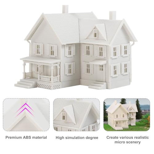 N Scale Model Blank Buidlings Kit Unassembled House for Model Train Layout Diorama JZN5885JJ (Two-story-1PC) - style: Two-story-1PC