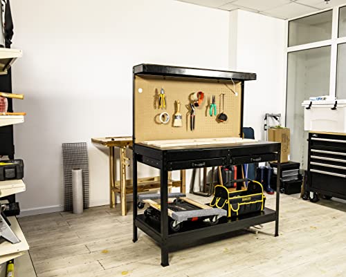 Olympia Tools Multi-Purpose Workbench With Light, 82-802 , Black - style: Quick Assemble