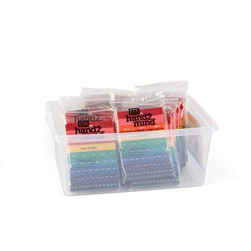 hand2mind Rainbow Fraction Tower Cubes, Montessori Math Materials, Fraction Manipulatives, Unit Fraction, Fraction Cubes, Math Manipulatives for Elementary School, Homeschool Supplies (15 Sets) - style: Linking Cubes