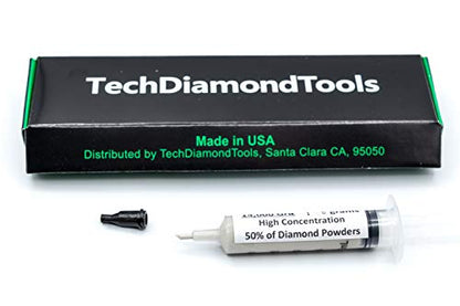 TechDiamondTools Diamond Lapping Paste Polishing Compound USA Made 800 Grit Mesh 12-25 Micron Lapping Compound for Rock Glass Metal Jewelry Resin Marble with High Concentration of Diamond Powder - size: 800 grit / 12-25 micron