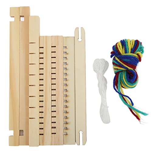Handloom, Wooden DIY Hand Knitting Weaving Machine Large Frame Weaving Tapestries Scarves Heddle Bar for Kids Beginners