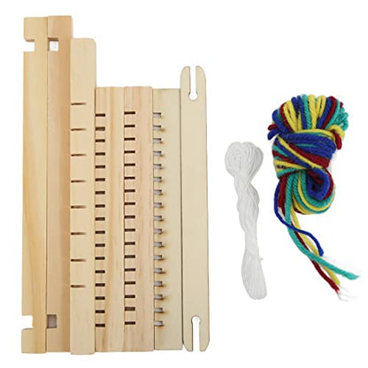 Handloom, Wooden DIY Hand Knitting Weaving Machine Large Frame Weaving Tapestries Scarves Heddle Bar for Kids Beginners