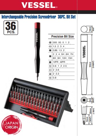 (US Model) VESSEL PRECISION SCREWDRIVER 36PCS BIT SET(English)