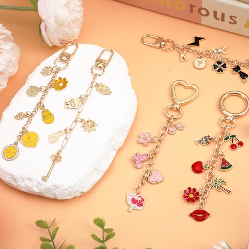 AUGSUN 439Pcs Keychain Making Kit Charms Lip Gloss Key Chain DIY Craft