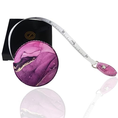 Tape Measure Body Measuring Tape，Medical Body Cloth Tailor Craft Dieting Measuring Tape, Dual Sided Retractable Ruler Colour Printed Soft Tape Measure Retractable - color: Pink Purple 2 pack