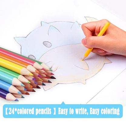 DLUCKY 208 PCS Art Supplies Drawing Art Kit Adults for Kids Art Set,Blue - color: BLUE