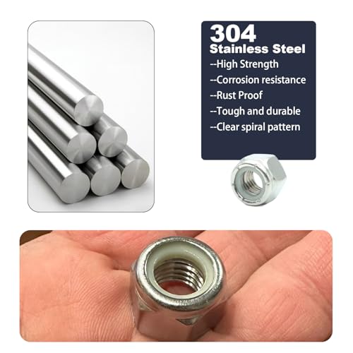 160 Pcs #6-32#8-32#10-24 Lock Nuts Kit, 304 Stainless Steel Hardware Nuts - size: #6-32 #8-32 #10-24 Kit (160 Pcs)