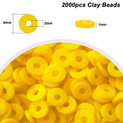 Yellow Clay Beads for Bracelets Jewelry Making - color: Yellow Clay Beads