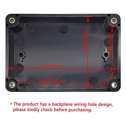 LeMotech Junction Box IP65 Waterproof Project Box Dustproof ABS Plastic Electrical Boxes Universal Enclosure for Electronic Black 3.93x 2.68x 1.97 inch (100 x 68 x 50 mm)(Pack of 2) - color: Black (2 packs), size: 3.9" x 2.6" x 1.9"