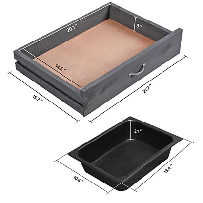 Yaheetech Potting Bench with Sink & Drawer, Outdoor Gardening Table, Gray - color: Gray