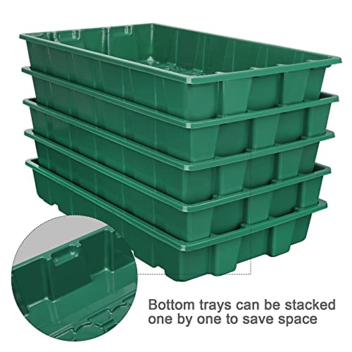 MIXC 10Pack Seed Starter Tray, 400Cell Mini Propagator Greenhouse Grow Kit - color: Green, size: 40-Cell 10-Pack
