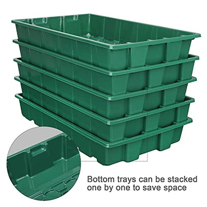 MIXC 10Pack Seed Starter Tray, 400Cell Mini Propagator Greenhouse Grow Kit - color: Green, size: 40-Cell 10-Pack