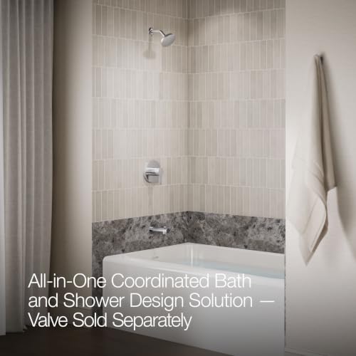 KOHLER TS35322-4G-CP, Elate Rite-Temp Tub and Shower Trim with Single Function 1.75 GPM Showerhead, Polished Chrome, Sleek Tub and Shower Kit, Easy to Clean - color: Polished Chrome, size: 1.75 GPM