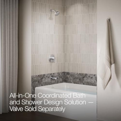 KOHLER TS35322-4G-CP, Elate Rite-Temp Tub and Shower Trim with Single Function 1.75 GPM Showerhead, Polished Chrome, Sleek Tub and Shower Kit, Easy to Clean - color: Polished Chrome, size: 1.75 GPM