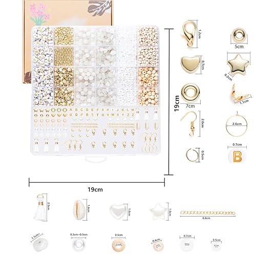 Xylise Jewelry Making Supplies Kit Natural Stone Beads for Irregular Natural Stone with for DIY Craft Bracelet Necklace Earrings for Adults (White Jade) - color: White Jade
